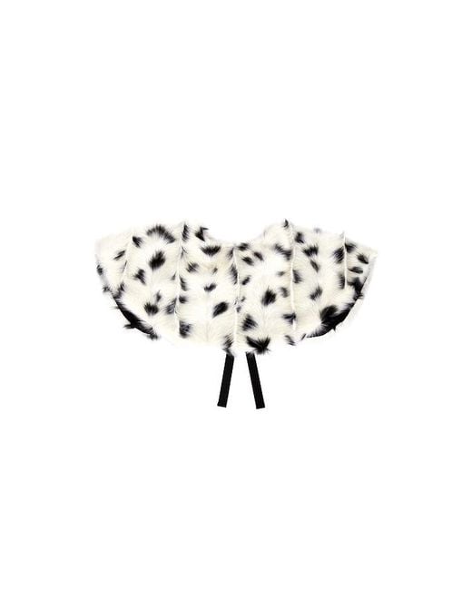 AKNVAS Black Faux Fur Long Haired Shoulder Collar