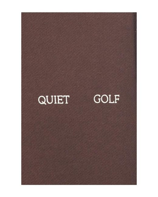 Quiet Golf Brown Monogram Washed Rugby Sweater