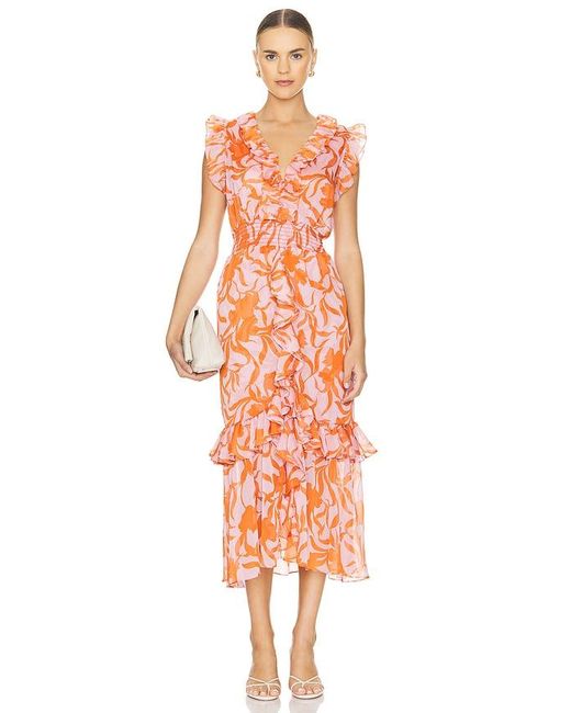 MISA Los Angles Orange Kidada Dress
