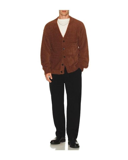 Central Park West Brown Eyelash Cardigan for men
