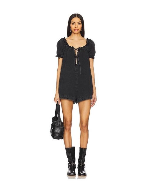Free People We The Free Daisy デニムベビードールロンパー Black