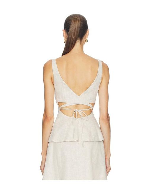 Camila Coelho Natural Malena Linen Top