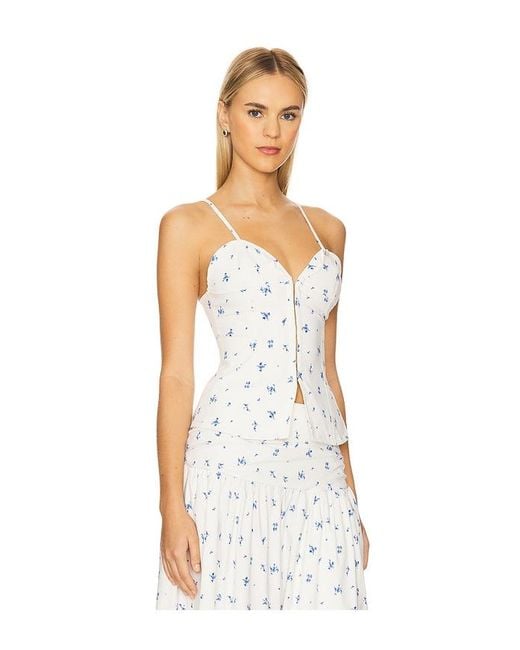 WeWoreWhat White Button Up Ruffle Top