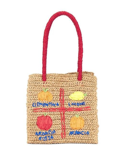 Damson Madder Red Fruity Raffia Bag