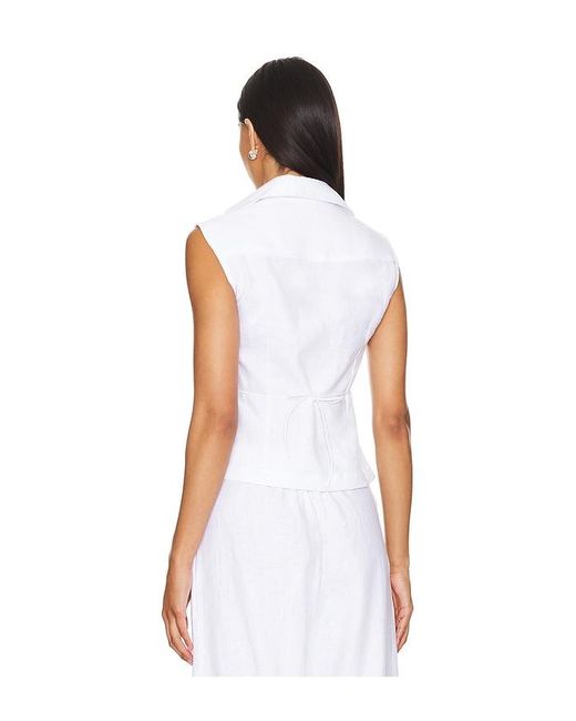 Faithfull The Brand White Antibes Sleeveless Wrap Shirt