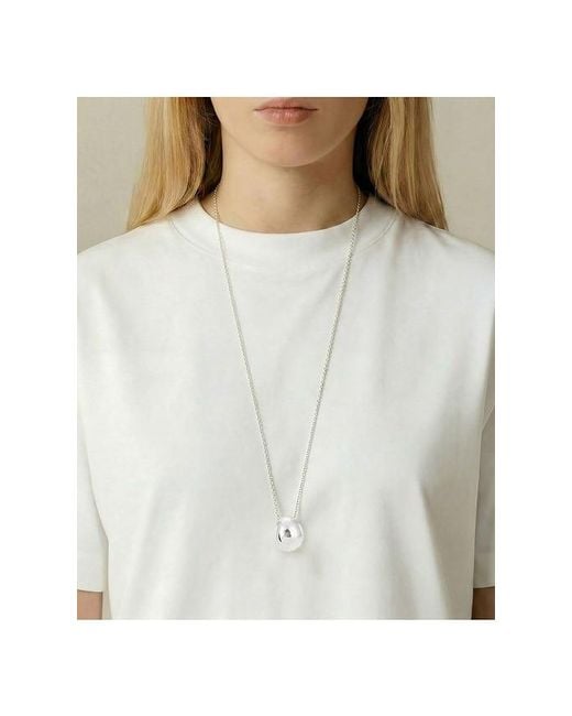 Shashi White Carter Pendant Long Necklace
