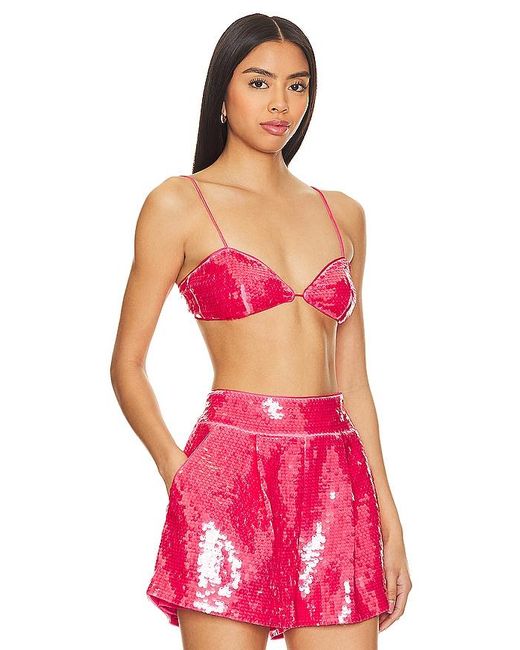 Susana Monaco Pink Sequin String Bikini Top