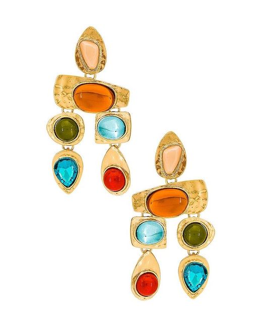 petit moments Multicolor Multi Stone Earrings