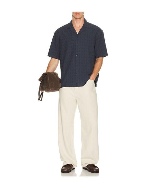 BOUND Blue Embroidered Ribeira Shirt for men