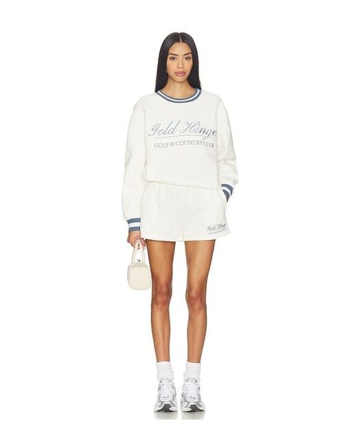 Gold Hinge White Country Club Wide Band Sweatshorts