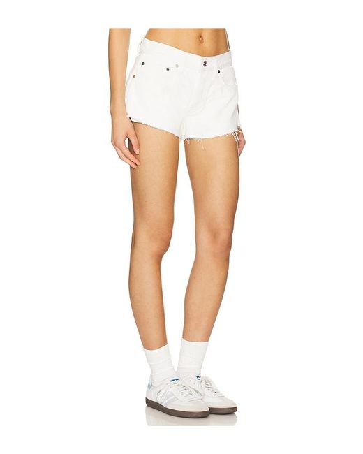 EB DENIM White Abgeschnittene Hose Mit Niedrigem Bund