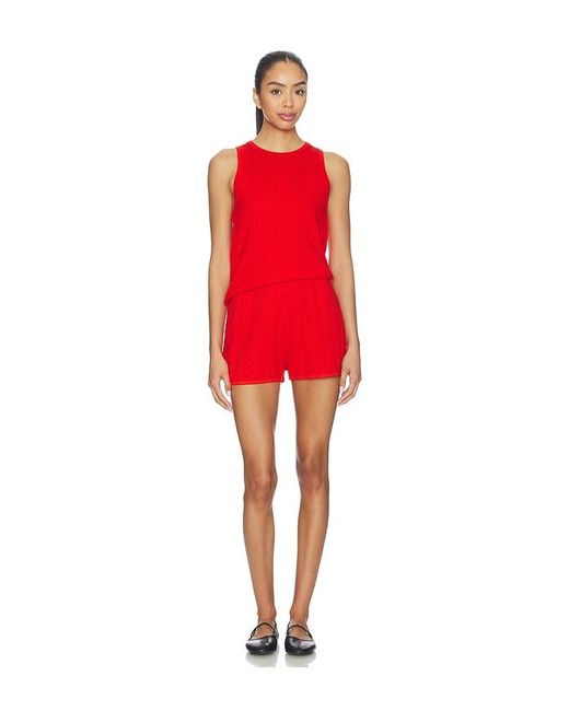 Soft Goat Red Pointelle Shorts