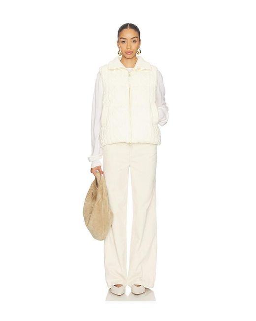Varley White Irina Cable Knit Gilet