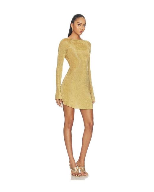 GUIZIO Yellow Estelle Backless Mini Dress