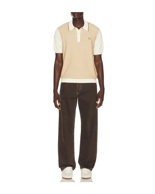 Fred Perry Blue Tonic Waffle Knitted Polo for men