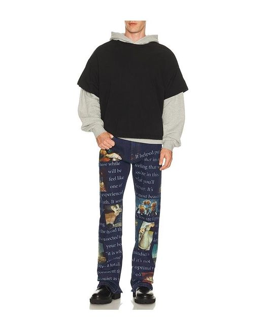 Pleasures Blue Connection Straight Leg Jeans for men