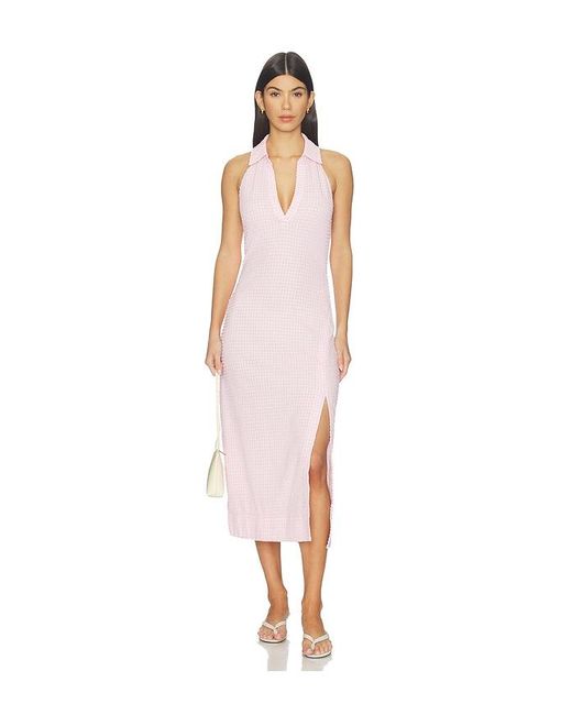 Jonathan Simkhai White Clairmont Halter Midi Dress