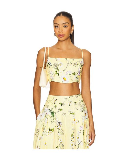 Camilla Yellow Corset Crop Top