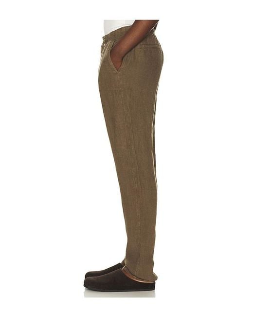 Faherty Brand Brown Linen Drawstring Pants for men