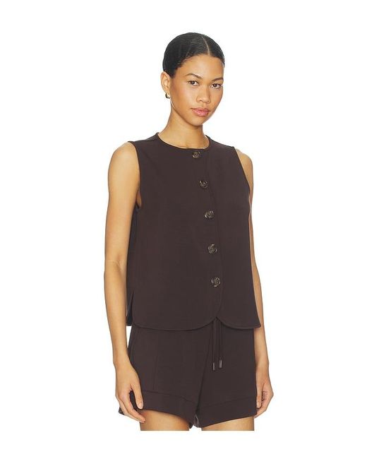 Varley Black Josie Button Through Tank Top