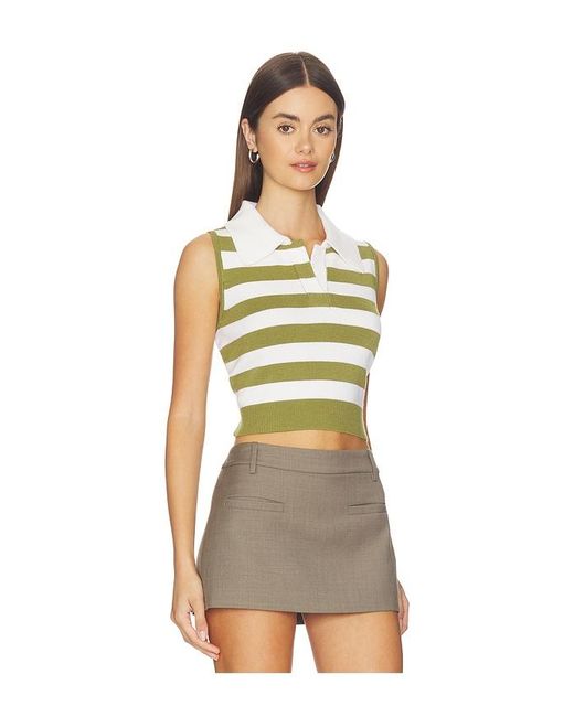 Monse Natural Leather Belt Cut Out Knitted Top