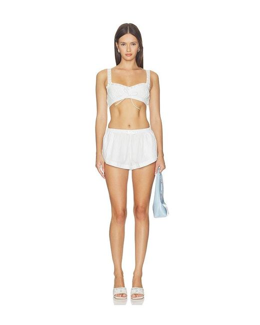 For Love & Lemons White Trixie Shorts