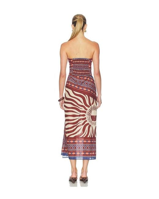 Johanna Ortiz Red Paraiso Agreste Ankle Dress