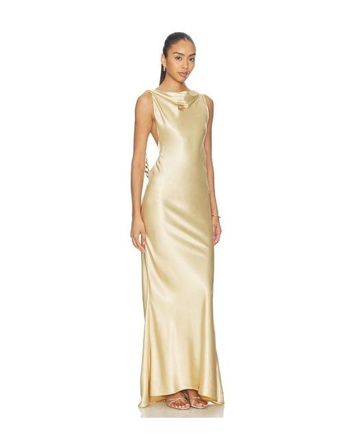 Bronx and Banco Metallic Vivien Chain Low Back Gown