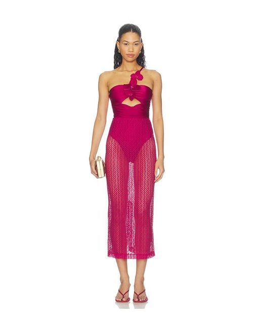 PATBO Pink Petal Midi Dress