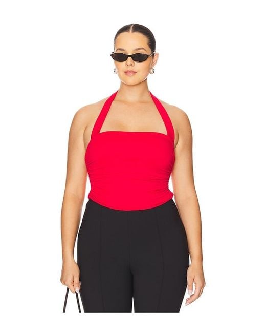 AFRM Red Aranya Halter Top