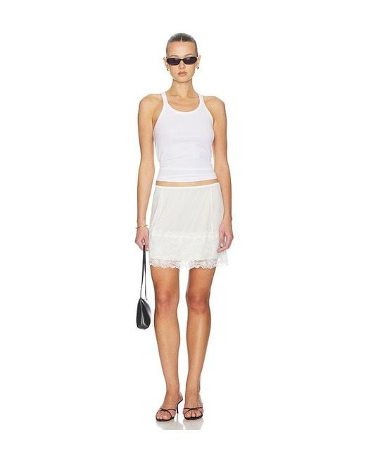 Free People White Party Crashers Half Slip Skirt
