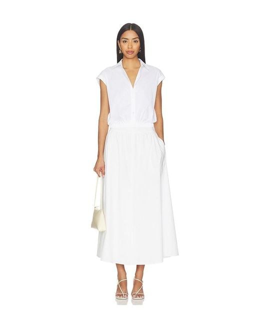 Theory White Cropped Elastic Shirt