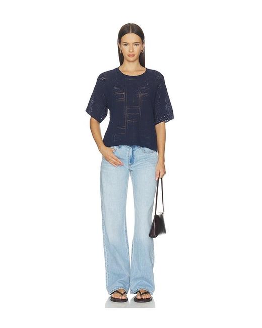 Rag & Bone Blue Featherweight Cam Full Straight Jeans