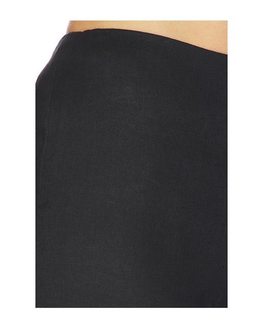 AEXAE Black Linen Capri Pant