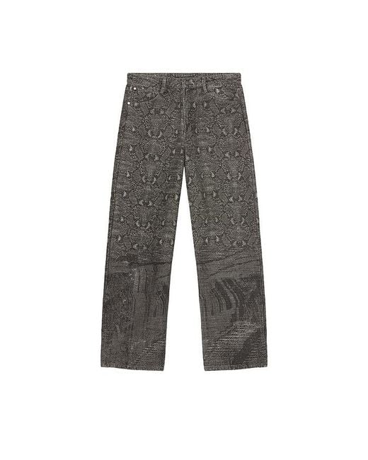 Daily Paper Black Denim Snake Oversized Jeans for men