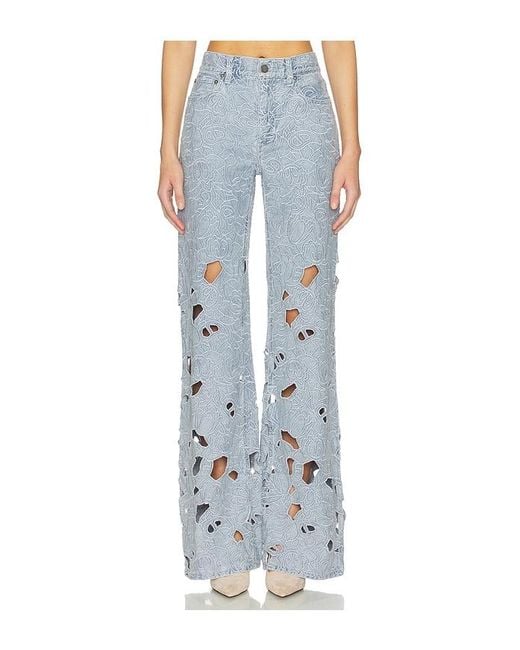 Alice + Olivia Blue Chic Eyelet Jean
