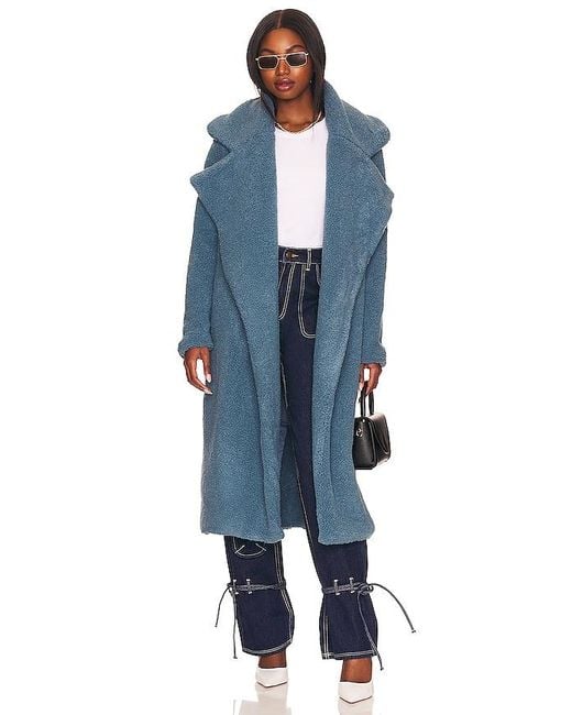 SNDY S X Revolve Teddy Coat in Blue Lyst UK