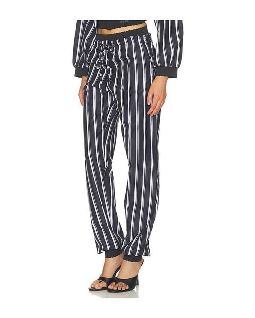 The Attico Blue Striped Poplin Pant
