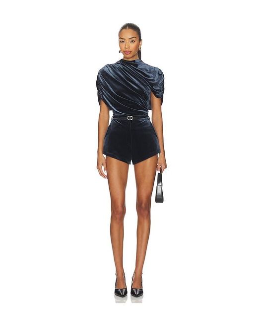 Amanda Uprichard Blue Kelso Velvet Short