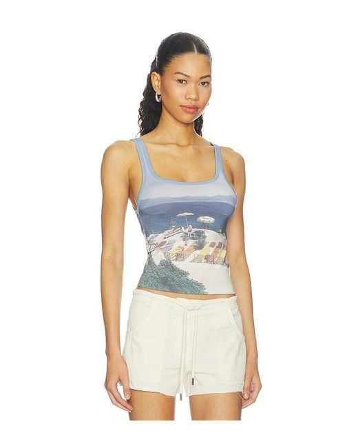 YELLOW THE LABEL Blue Fara Tank Top