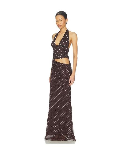Runaway the Label Multicolor Valeria Halter Cutout Maxi Dress