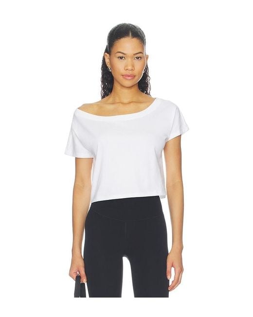 WellBeing + BeingWell White Dillon Off-Shoulder Tee