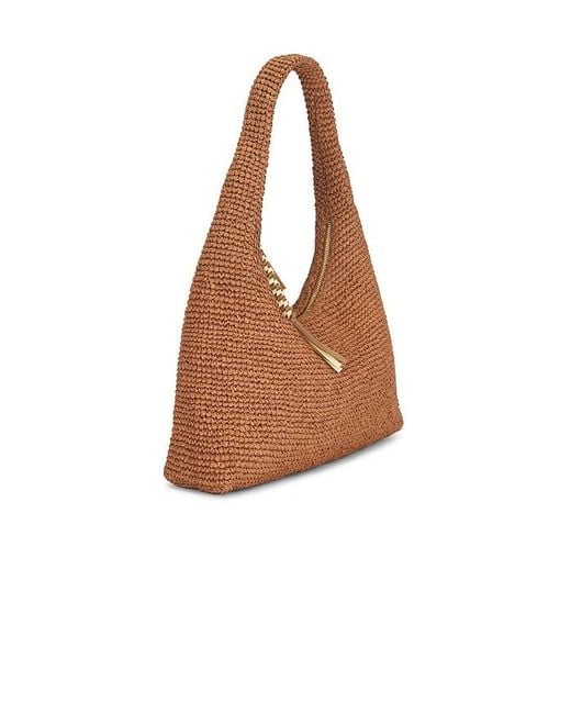 Loeffler Randall Brown Willow Crochet Raffia Shoulder Bag