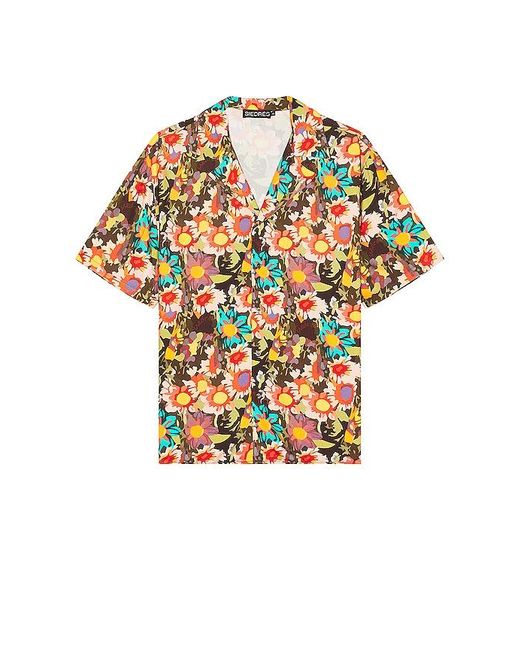 Siedres Multicolor X Fwrd Mandarin Collar Short Sleeve Shirt for men