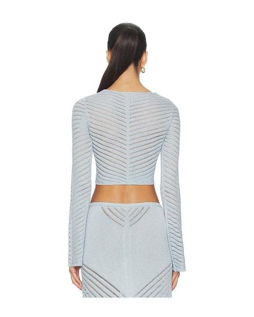 Devon Windsor White Raya Metallic Top