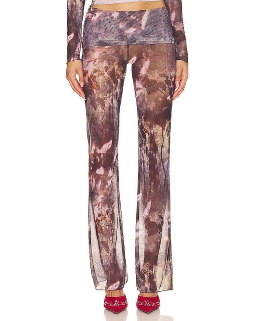 Jaded London Red Printed Fold Over Trousers