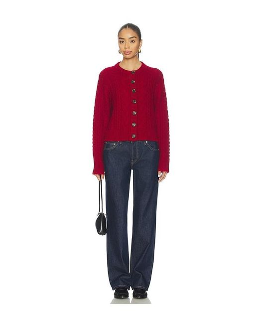 Re/done Red Cable Cardigan