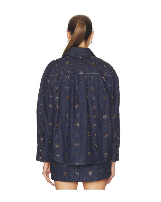 Line & Dot Blue Attina Shacket
