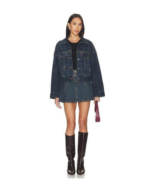 Levi's Blue Loose Crop Trucker Jacket