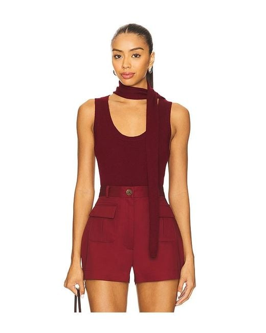 Matthew Bruch Red Scarf Tank Top